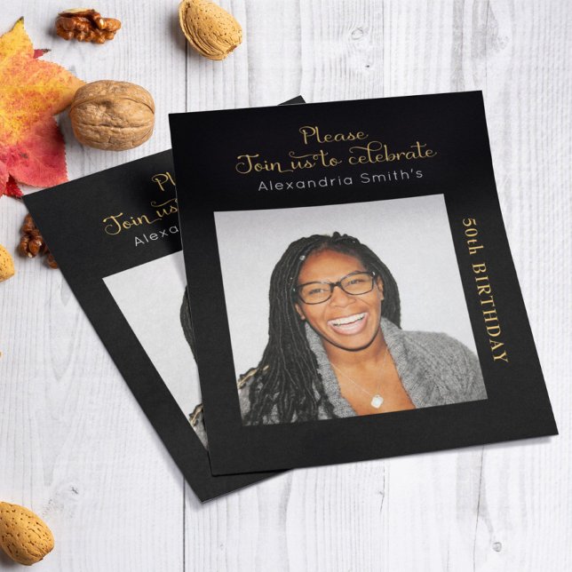 Photo Budget 50e anniversaire Invitation Black Gol (Créateur téléchargé)
