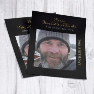 Photo Budget 70e anniversaire Invitation Black Gol