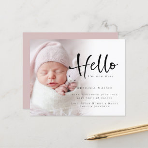 Photo Budget Bonjour Fille rose Annonce de naissan