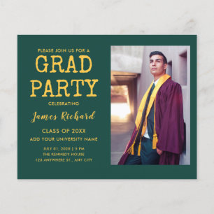 Photo Budget Green And Gold Graduation Party