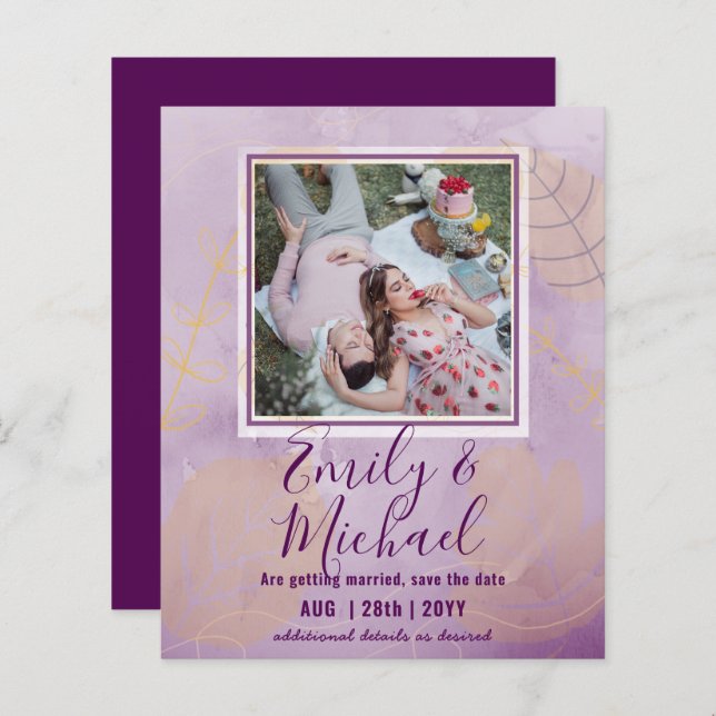 PHOTO BUDGET LeahG Enregistrer Dates Aquarelle Feu (Devant / Derrière)