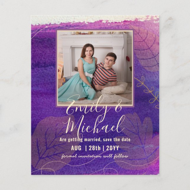 PHOTO BUDGET MARIAGE SAVE DATES - Boho Abstrait (Devant)