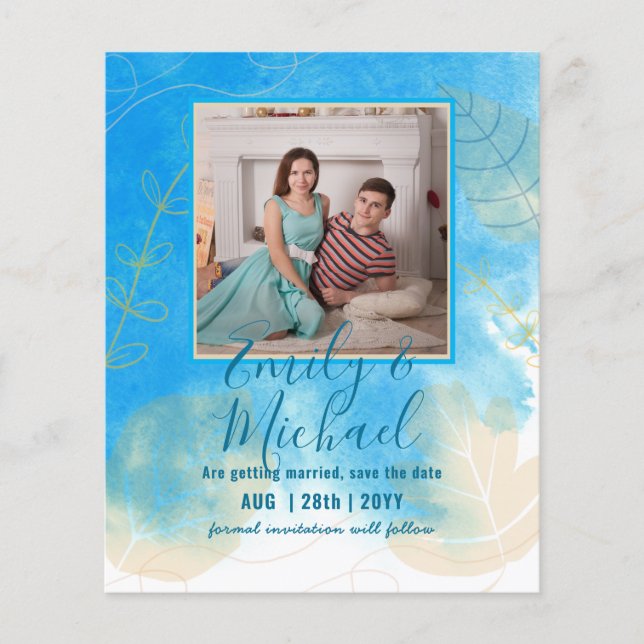 PHOTO BUDGET MARIAGE SAVE DATES - Boho Abstrait (Devant)