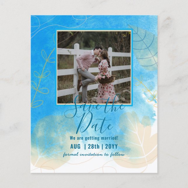 PHOTO BUDGET MARIAGE SAVE DATES - Boho Abstrait (Devant)