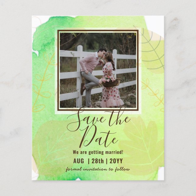 PHOTO BUDGET MARIAGE SAVE DATES - Boho Abstrait (Devant)