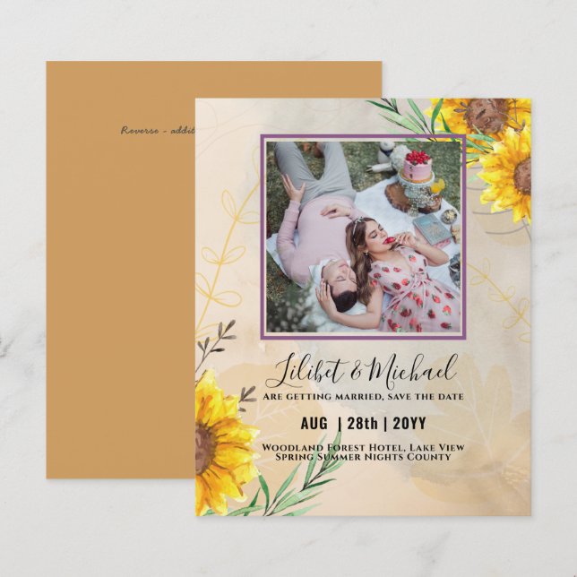 PHOTO BUDGET Tournesols Enregistrer le changement  (Devant / Derrière)