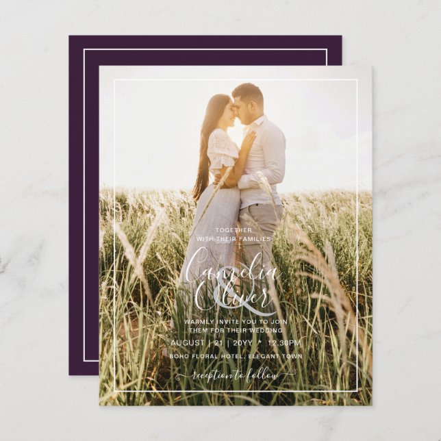 PHOTO BUDGET TOUT-EN-1 Mariage OVERLAY Plum Purple (Devant / Derrière)