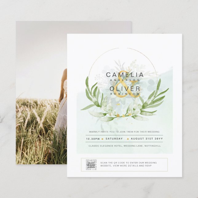 PHOTO BUDGÉTAIRE DE L'ÉCOLOGIE Faire-part de maria (Devant / Derrière)