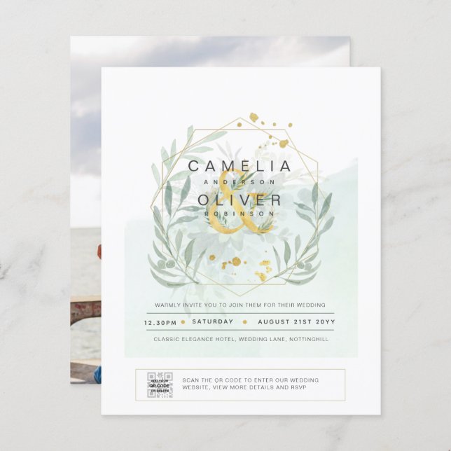 PHOTO BUDGÉTAIRE DE L'ÉCOLOGIE Faire-part de maria (Devant / Derrière)