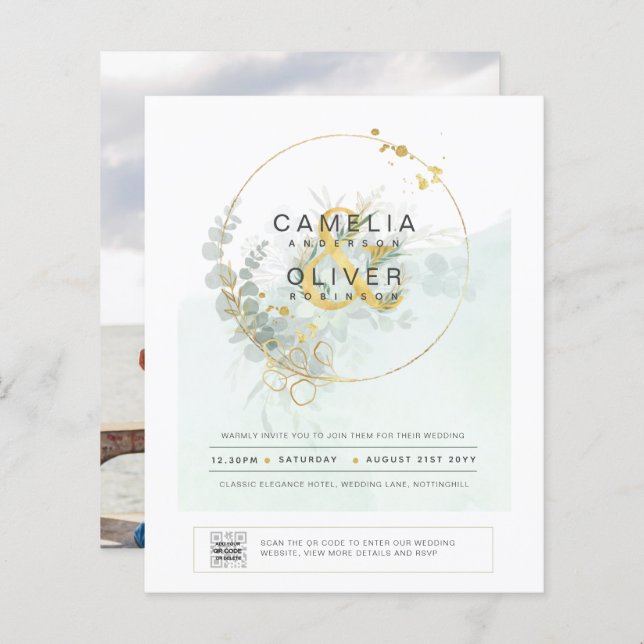 PHOTO BUDGÉTAIRE DE L'ÉCOLOGIE Faire-part de maria (Devant / Derrière)