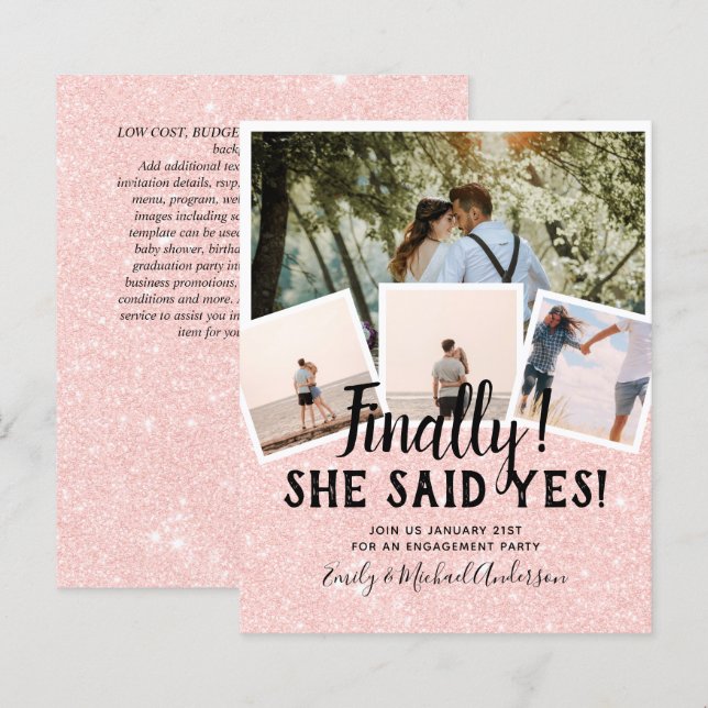 PHOTO BUDGÉTAIRE ENGAGÉE Mariage INVITE Faire-part (Devant / Derrière)