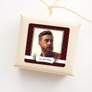 Photo Buffalo Plaid Christmas Gig Stickers