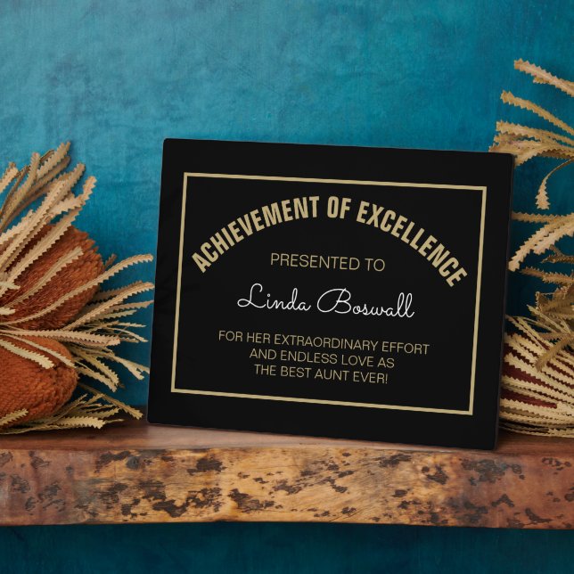 Photo Cadeau CHERCHÉ ! Plaque de la meilleure AUNT perso (Côté)