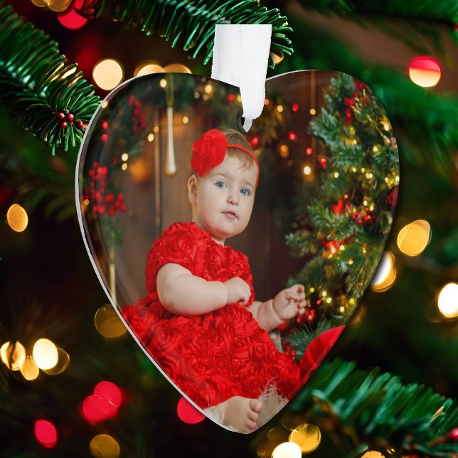 Photo Cadeau de Noël Ornement de l'année ou du tex (Créateur téléchargé)