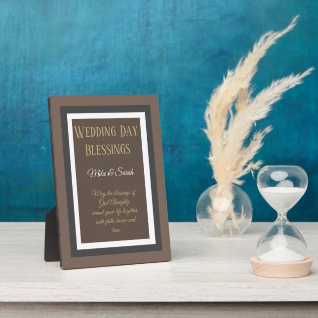 Photo Cadeau mariage ! Plaque mariage de bénédictions pe (Côté)