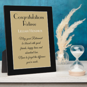 Photo Cadeau spécial Félicitations retraite Plaque