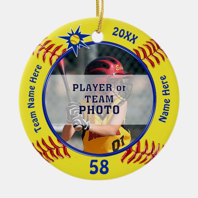 PHOTO Cadeaux de softball, Ornements de Noël de so (Devant)