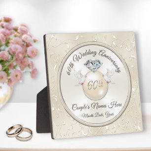 Photo Cadeaux personnalisés, 60e anniversaire, Plaque 60