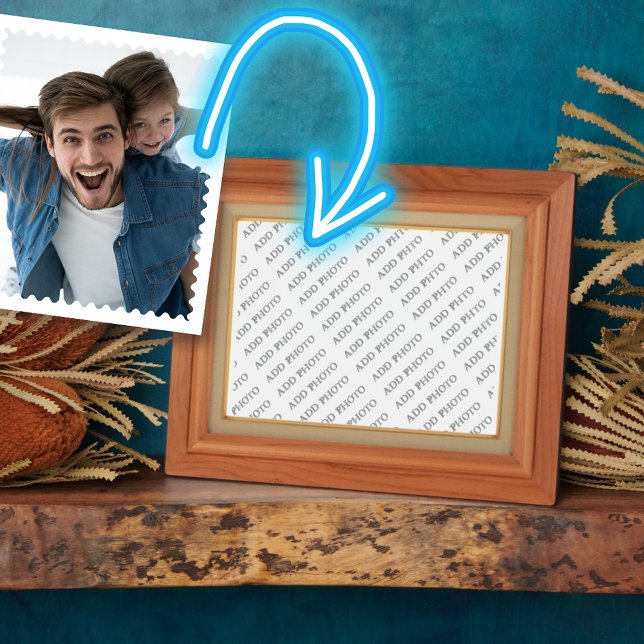 Photo Cadre En Bois Clair Image Ajouter Votre Plaque Pho (Light Wood Frame Image Add Your Photo Plaque)
