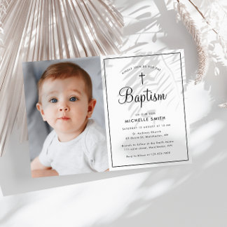 photo cadre moderne invitation baptême