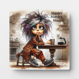 Photo Café Quirky Lady Lundi Tabletop Plaque avec Easel