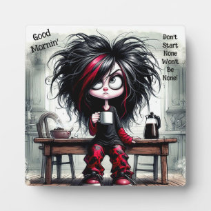 Photo Café Quirky Lady Ne commencez pas Plaque avec l'Ea