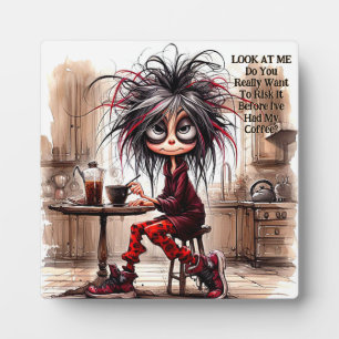 Photo Café Quirky Lady Risque It Plaque avec Easel