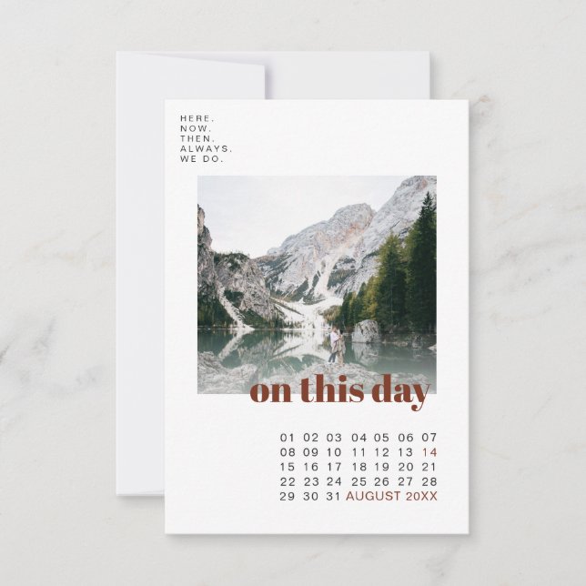 Photo & Calendrier | Simple Typographie Enregistre (Devant)