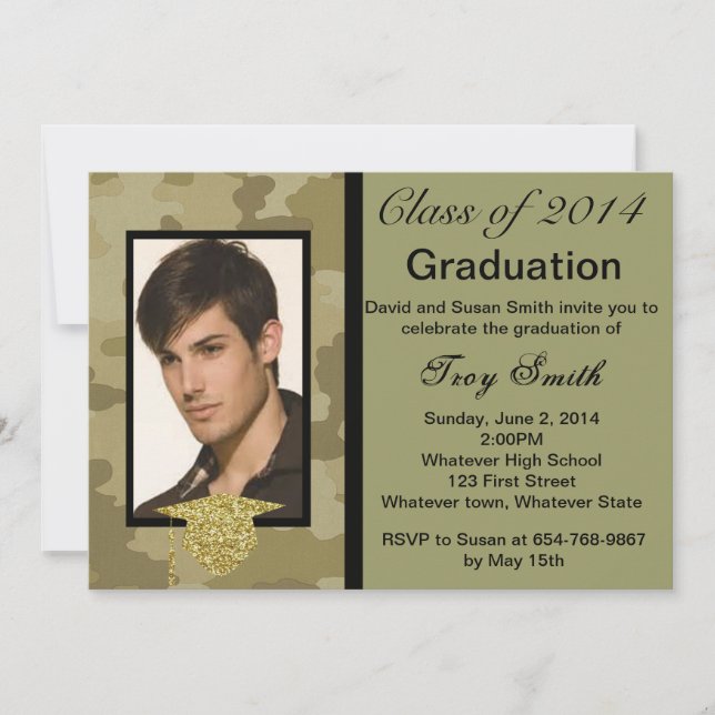 Photo Camouflage Graduation Invitation (Devant)