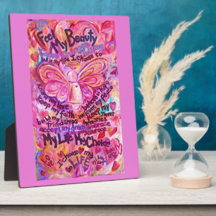 Photo Cancer Poème rose Angel Affirmation Art Plaque