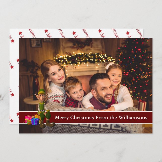 Photo carte complète et elf avec bande de texte ro (Devant / Derrière)