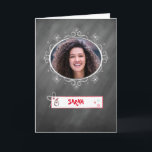 Photo Carte de Noël, Chalkboard Look, Personnalise<br><div class="desc">L'aspect du tableau de bord est très populaire. Pourquoi ne pas utiliser ce design branché pour votre carte photo de Noël cette année! Ajoutez facilement votre photo,  et votre nom pour une carte de Noël vraiment délicieuse et mémorable !</div>
