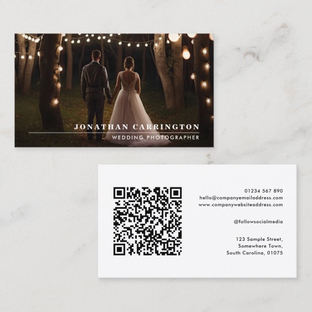 Photo Carte de visite de photographe de code QR (Devant / Derrière)