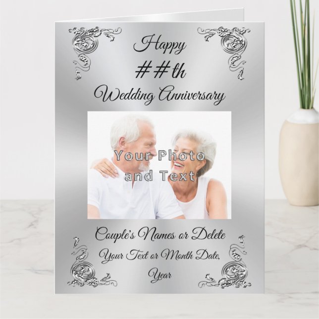 PHOTO Cartes d'anniversaire Mariages personnalisée (Devant)