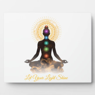 Photo Chakra Silhouette Tabletop Plaque with Easel 