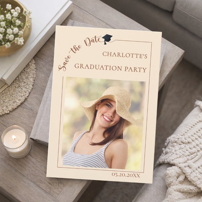 Photo champagne Graduation party Save the Date (Créateur téléchargé)