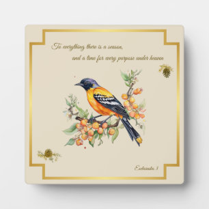 Photo Chanson Oiseau Oriole Plaque Ecclesiastes 3