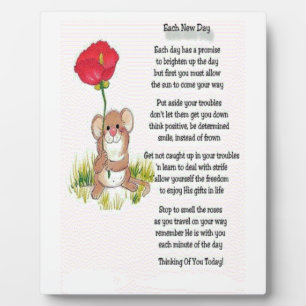 Photo Chaque nouvelle journée Poem Plaque