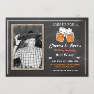 PHOTO CHEERS & BEERS Invitation de la fête d'anniv