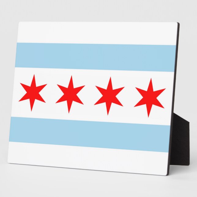 Photo Chicago Flag, Illinois State Plaque (Côté)