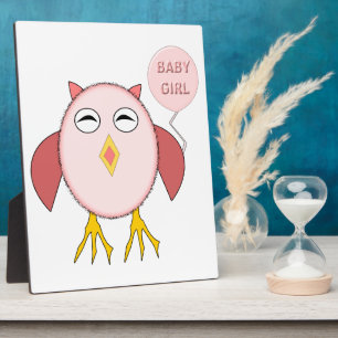Photo Chouette Chouette Bébé Rose Cute Plaque