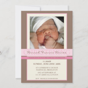 PHOTO CHRISTENING INVITATIONS :: élégance 2P