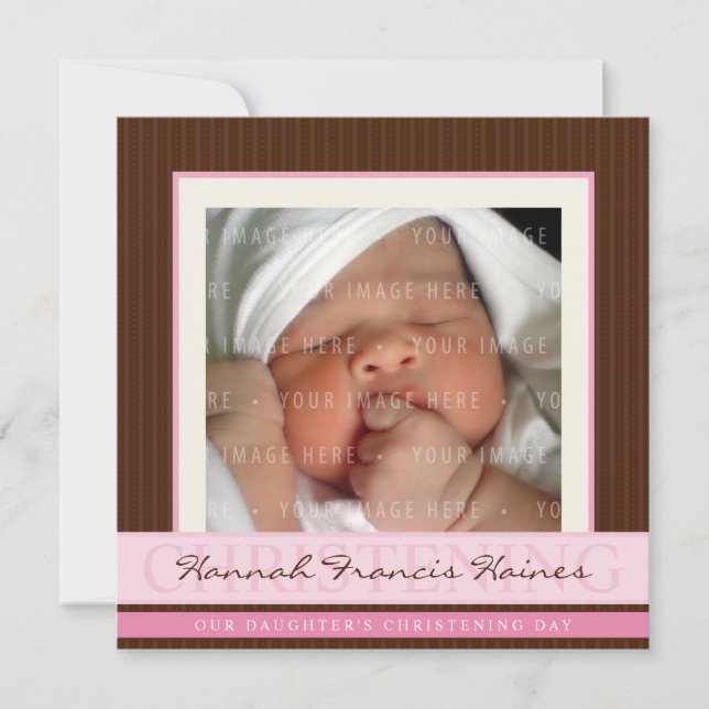 PHOTO CHRISTENING INVITATIONS :: élégance 4SQ (Devant)