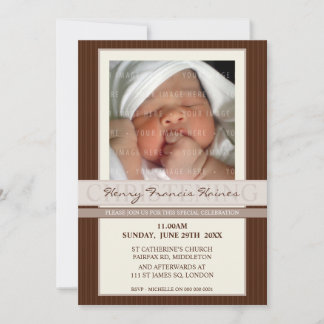 PHOTO CHRISTENING INVITATIONS :: élégance 6P