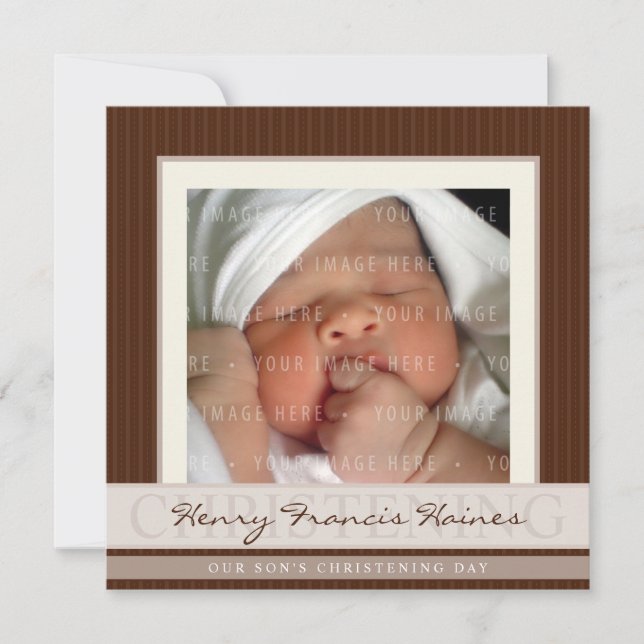 PHOTO CHRISTENING INVITATIONS :: élégance 6SQ (Devant)