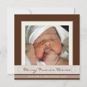 PHOTO CHRISTENING INVITATIONS :: élégance 6SQ