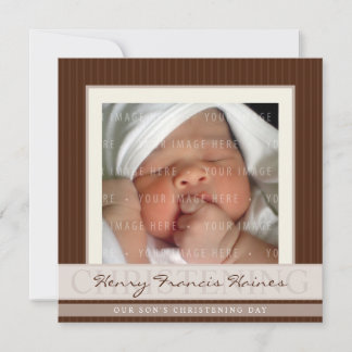 PHOTO CHRISTENING INVITATIONS :: élégance 6SQ