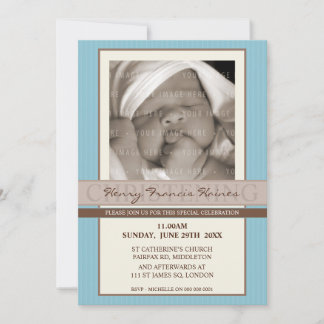PHOTO CHRISTENING INVITATIONS :: élégance 8P