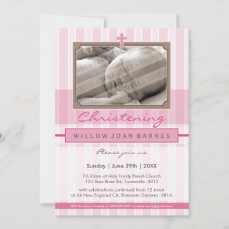 PHOTO CHRISTENING INVITATIONS :: élégant 2P