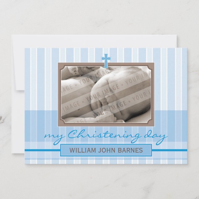 PHOTO CHRISTENING INVITATIONS :: élégant 4L (Devant)